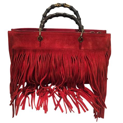 gucci suede fringe bag